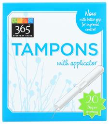 365 Everyday Value, Tampons with Applicator, Super, 20 ct