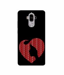 Amazon Brand - Solimo Designer Heart Shape Lady with Glitter 3D Printed Hard Back Case Mobile Cover for Huawei Mate 9