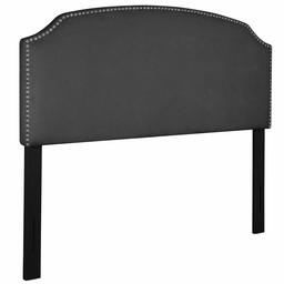 Amazon Brand – Rivet Curved Upholstered Headboard with Nailhead Trim, Queen, 60