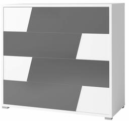 Amazon Brand - Movian Lagan Chest of 4 Drawers, 110 x 100 x 46cm, White/Dark Grey