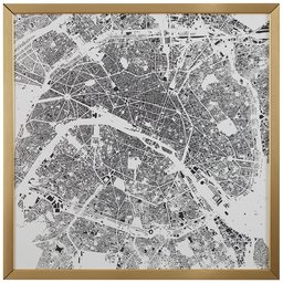 Amazon Brand – Rivet Modern Gold Framed Black and White Paris Map Print, 20