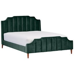 Amazon Brand – Rivet Gwyneth Mid-Century Velvet King Bed with Headboard, 92.1