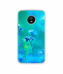 Amazon Brand - Solimo Designer Blue Flower UV Printed Soft Back Case Mobile Cover for Motorola Moto E4 Plus