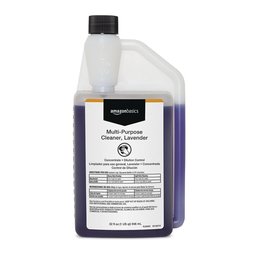 AmazonBasics Multi-Purpose Cleaner, Lavender, Concentrate, Dilution Control, 32-Ounces, 6-Pack