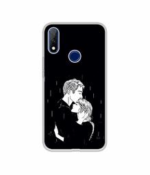 Amazon Brand - Solimo Designer Couples Standing in Rain UV Printed Soft Back Case Mobile Cover for Gionee F9 Plus