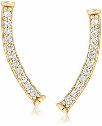 Women's 14K Cubic Zirconia Climber Stud Earrings, Yellow Gold, One Size