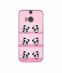 Amazon Brand - Solimo Designer Panda Pattern 3D Printed Hard Back Case Mobile Cover for HTC One M8