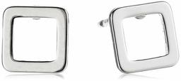 Rhodium Plated Sterling Silver Square Stud Earrings