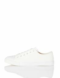 Amazon-merk - vinden. Dames Lace up Low-Top Sneakers,Kleur: wit,7 UK