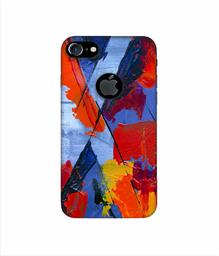 Amazon Brand - Solimo Designer X Multicolor Texture 3D Printed Hard Back Case Mobile Cover for Apple iPhone 7 (with Logo Cut)