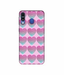 Amazon Brand - Solimo Designer Sparkle Heart Texture 3D Printed Hard Back Case Mobile Cover for Samsung Galaxy M21