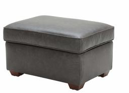 Rivet Andrews Contemporary Top-Grain Leather Ottoman, 30