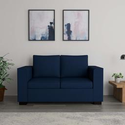 Amazon Brand - Solimo Cosmos Fabric 2 seater Sofa (Blue)