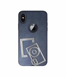 Amazon Brand - Solimo Designer Camera Embroidery 3D Printed Hard Back Case Mobile Cover for Apple iPhone X (Logo Cut)