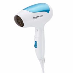 AmazonBasics 1400W Sleek Hair Dryer with Foldable Handle (Blue)