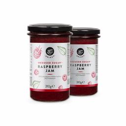 Marchio Amazon - Happy Belly Select Marmellata ai lamponi (70%) con ridotto contenuto di zuccheri, 2 confezioni da 310 g