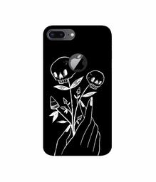 Amazon Brand - Solimo Designer Skull Flower 3D Printed Hard Back Case Mobile Cover for Apple iPhone 8 Plus (with Logo Cut)