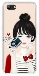 Amazon Brand - Solimo Designer Multicolor Girl Smile Design Printed Soft Back Case Mobile Cover for Oppo A57