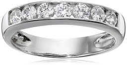 Ring Sterlingsilber platiniert Swarovski-Kristall rund Kanal,platiniert,No Size