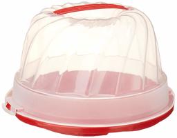 AmazonBasics Boîte de transport pour gâteau Dôme en plastique 28 cm Rouge