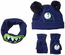 Spotted Zebra 3-Piece Kids Fleece Cold Weather Accessories Set Accessory-Sets, Monocle Monster, Medium/Large (8-14)