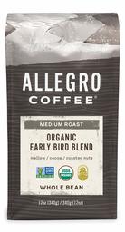 ALLEGRO COFFEE Organic Early Bird Blend Whole Bean Coffee, 12 OZ