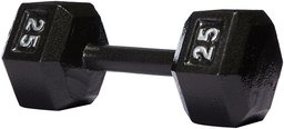 AmazonBasics Quality Solid Cast-Iron Construction Dumbbell, 25 lb