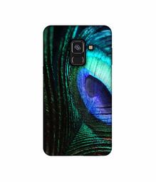 Amazon Brand - Solimo Designer Peacock Feather UV Printed Soft Back Case Mobile Cover for Samsung Galaxy A8 Plus