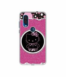 Amazon Brand - Solimo Designer Kitty with Glitter UV Printed Soft Back Case Mobile Cover for Motorola One Vision