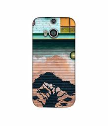 Amazon Brand - Solimo Designer Tree Painting 3D Printed Hard Back Case Mobile Cover for HTC One M8