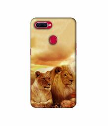 Amazon Brand - Solimo Designer Lion with Lioness 3D Printed Hard Back Case Mobile Cover for Oppo F9