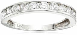 Lab Grown Diamond Channel Set Wedding Band in 14k White Gold (1/2 CT.TW., I-J Color, SI1-SI2 Clarity), Size 5