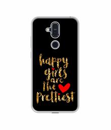 Amazon Brand - Solimo Designer Happy Girls are The Prettiest UV Printed Soft Back Case Mobile Cover for Nokia 8.1