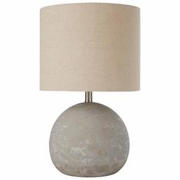 Amazon Brand – Stone & Beam Industrial Round Concrete Table Desk Lamp with Light Bulb and Beige Shade, 16