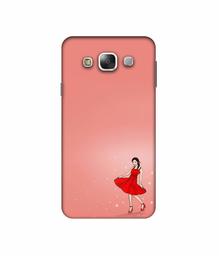 Amazon Brand - Solimo Designer Red Dress Lady 3D Printed Hard Back Case Mobile Cover for Samsung Galaxy E5