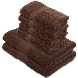 Pinzon - 550gsm Turkish Towel Set (Hand And Bath) - 100% Cotton - Espresso Brown, 2 Bath (70x140)+ 4 Hand (50x100)