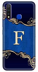 Amazon Brand - Solimo Designer Blue Pattern Alphabet-F 3D Printed Hard Back Case Mobile Cover for Vivo Y19 / Vivo U20