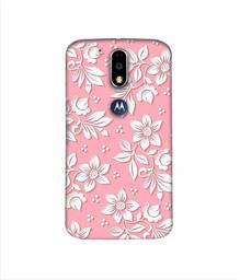 Amazon Brand - Solimo Designer White Flower Pattern 3D Printed Hard Back Case Mobile Cover for Motorola Moto G4 Plus (with Logo Cut)