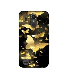 Amazon Brand - Solimo Designer Golden Butterfly Pattern UV Printed Soft Back Case Mobile Cover for LG K10 (2017)