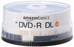 AmazonBasics – Eje de 8,5 GB 8 x DVD+R DL – 30 Unidades (enchapado)