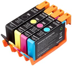 AmazonBasics Remanufactured Ink Cartridge Replacement for HP364 4 Colour Multipack