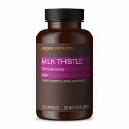 Amazon Elements Milk Thistle, Vegan, 150mg, 195 Capsules, more than a 6 month supply (Packaging may vary)