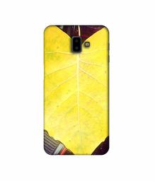 Amazon Brand - Solimo Designer Yellow Leaf 3D Printed Hard Back Case Mobile Cover for Samsung Galaxy J6 Plus