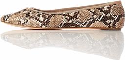 Amazon Brand - find. Women's Ballet Flat, Brown Snake), US 9.5