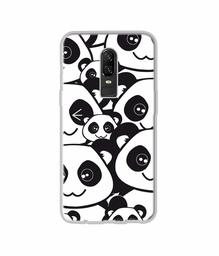 Amazon Brand - Solimo Designer Panda Texture UV Printed Soft Back Case Mobile Cover for OnePlus 6