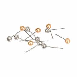 AmazonBasics Map Push Pins, Plastic Head, Steel Point, Gold & Silver, 100-Count