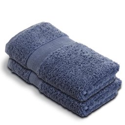 Pinzon by Amazon 100% Cotton Towel Set with Two Hand Towels -Indigo Blue