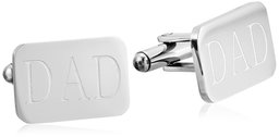 Men's Stainless Steel with Dad Engraved Cufflinks