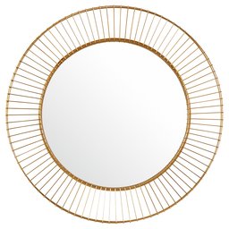 Amazon Brand – Rivet Modern Round Iron Circle Metal Hanging Wall Mirror, 27.75