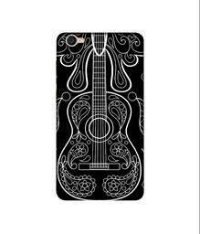 Amazon Brand - Solimo Designer White Gitar On Black 3D Printed Hard Back Case Mobile Cover for Vivo Y55L